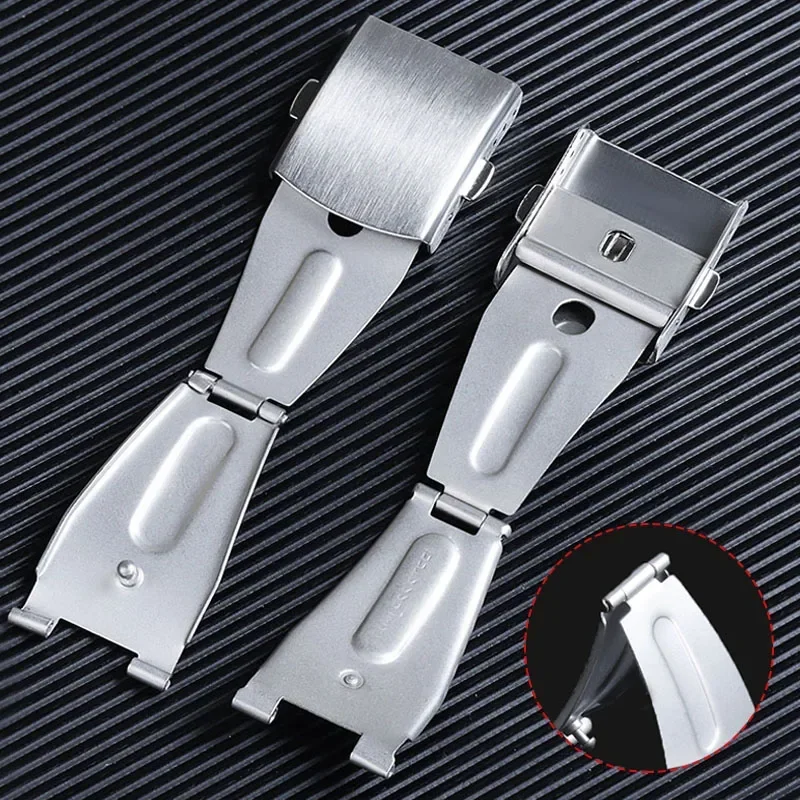 14mm 16mm 18mm 20mm 22mm Butterfly Buckle Stainless Steel Watch Clasp Double Press Buckle Folding Buckle Watch Band Accessoriess