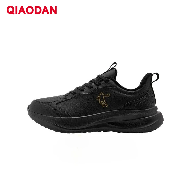 

QIAODN Fleece-Lined Sports Shoes Winter Men Leather Waterproof Warm Running Shoes Lightweight Outdoor Sneakers QXG023254224B
