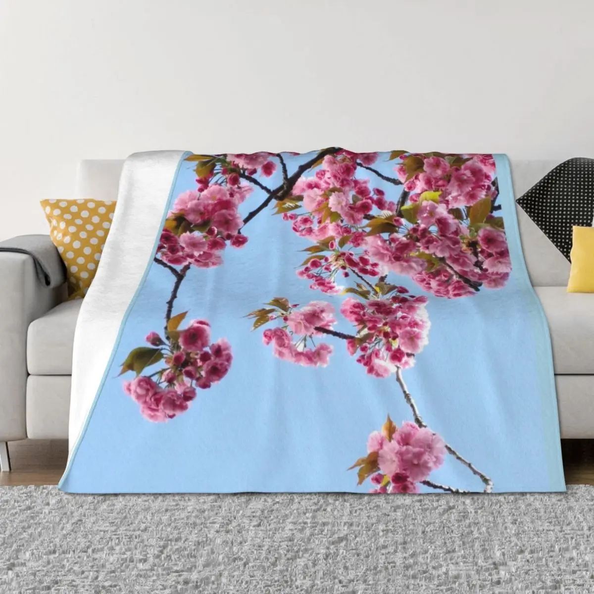 

pink flowers ( cherry blossum) Throw Blanket Luxury anime Multi-Purpose Nap Blankets