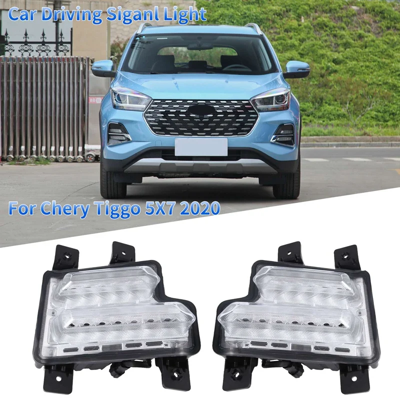 

Car Daytime Running Lamp Assembly LED DRL Front Driving Siganl Light For Chery Tiggo 5X/7 2020 Tiggo E 2021 Parts 605000268AA