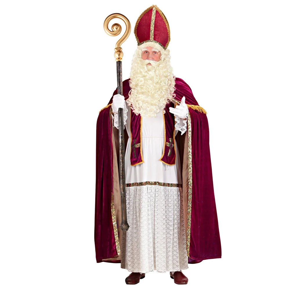 Volwassenen Sinterklaaskostuum Historisch Kerstman Sint-Nicolaas Kostuum Bisschoppelijke Gewaden Kerkpak Cape Albe Stola Hoed