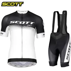 SCOTT 2023 Cycling Set Men's Cycling Jersey Short Sleeve Bicycle Cycling Clothing Kit Mtb Bike Wear Triathlon Maillot Ciclismo