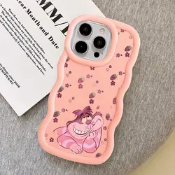 Alice In Wonderland Cheshire Phone Case for Apple iPhone 15 Pro Max 13 14 13 Pro 11 12 7 8 Plus XS MAX 14 Plus Soft Waves Shell