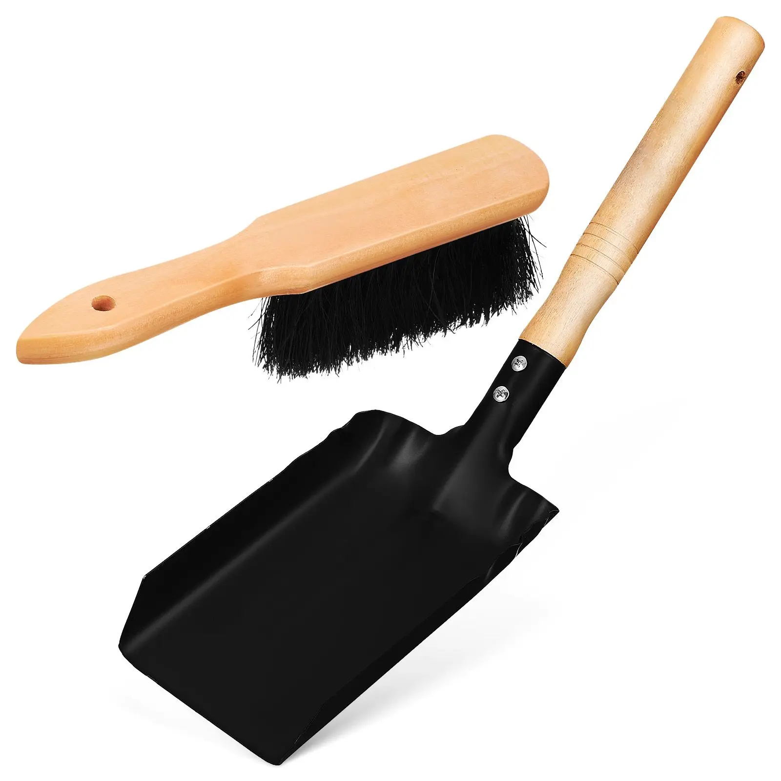 

Small Brush Set Compact Soft Bristles Edge Wooden Handle Fireplace Cleaning Stove Garden Planting Dustpan