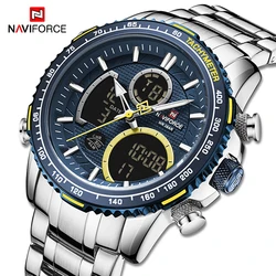 NAVIFORCE Fashion Men Watch Luxury Brand Sport Watch For Men cronografo orologio da polso al quarzo orologio militare con cinturino in acciaio impermeabile