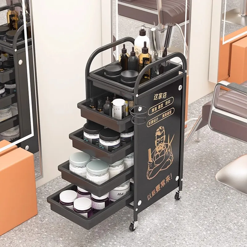 Hair Salon Wheeled Cart Multifunction Tool Organizer Barbershop Trolley Salon Trolley Cart Rolling Cart Salon Furniture Utility