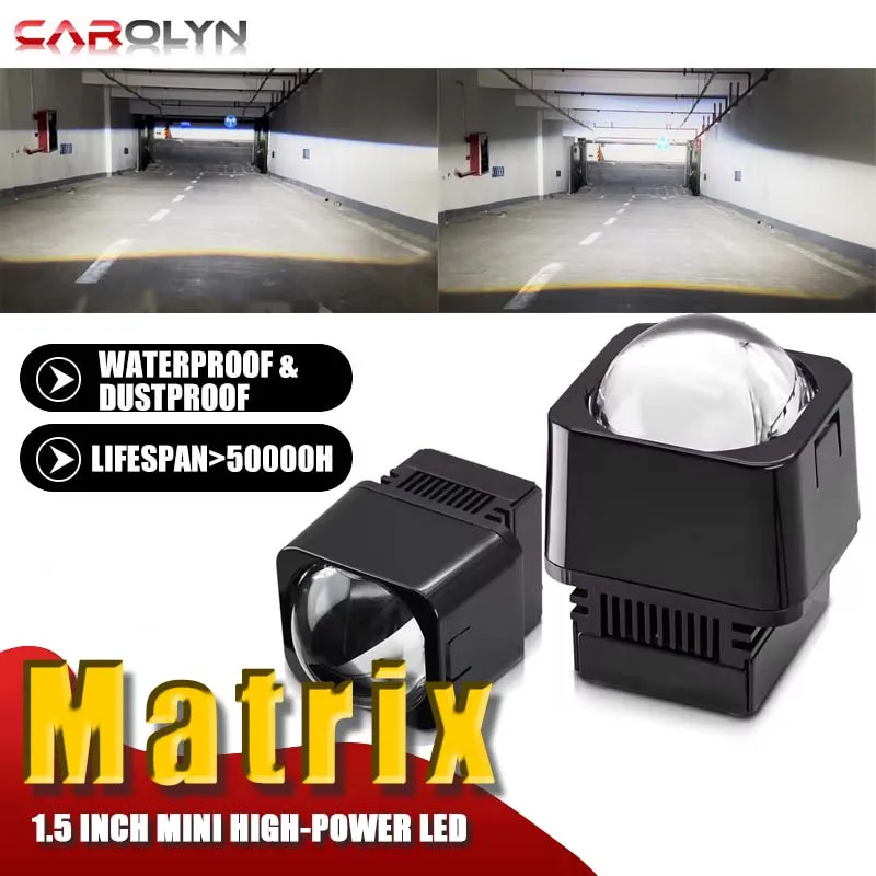 

Carolyn 2 шт. матричный двухсветодиодный проектор водонепроницаемый светодиодный проектор дальнего света 1,5-дюймовый светодиодный объектив вспомогательная фара автомобильная противотуманная фара