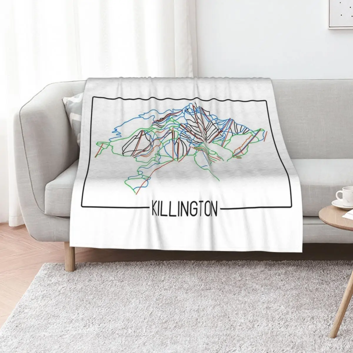 Killington Trail Rating Map Throw Blanket for sofa Blankets For Sofas Hairys warm winter Sofa Quilt Thins Blankets