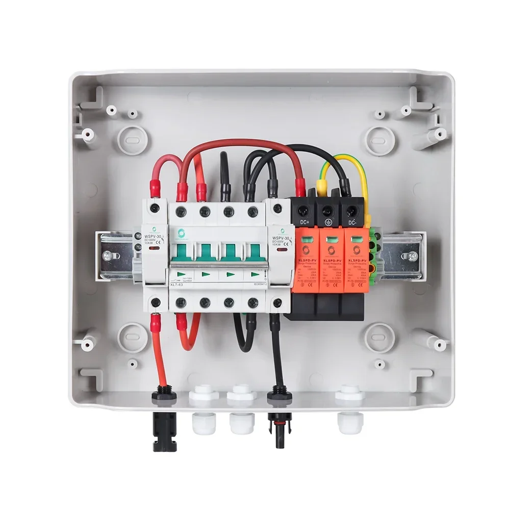 WSDB-PV1/1 تيار مستمر 1000 فولت IP65 1 في 1 خارج 1 سلاسل صفيف 15A 16A 20A 32A صندوق توصيل الطاقة الشمسية الكهروضوئية لنظام الألواح الشمسية