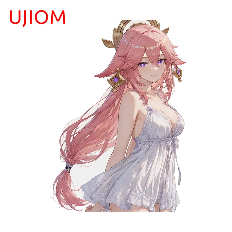 UJIOM Genshin Impact Pretty Yae Miko Wall Sticker Delicate Occlusion Scratch Vinly Decal Suitable For Wardrobe Vestibulec Decor