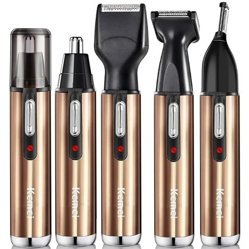 Rechargeable Men's Grooming Kit - Electric Beard Trimmer, Nose Ear Trimmer, Body, Facial, Eyebrow - All-in-One Hair Trimmer