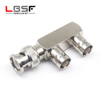 Copper BNC Tee Connector Q9 BNC Gun Type Connector One Centimeter Two Female Adapter 1 Point 2 Connector