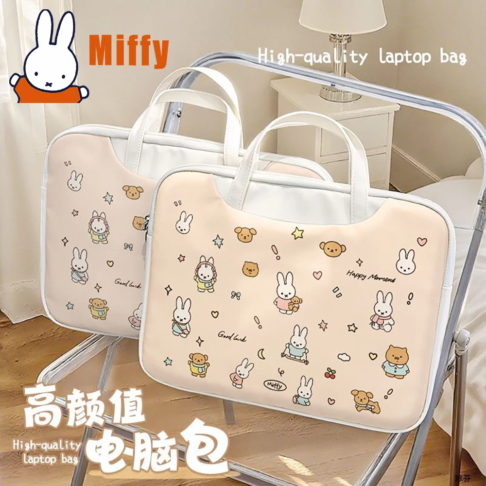 kawaii-miffy-bolsa-para-laptop-bolsa-fofa-de-coelho-para-tablet-a-prova-de-choque-a-prova-d'agua-bolsa-protetora-escola-viagem-presente-para-meninas
