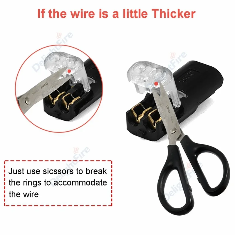 2-100pcs Wire Connector Terminal 2pin Electric Cable No Welding 2 Way Quick Splice Compact 2 Pin Wire LED Connectors Terminals