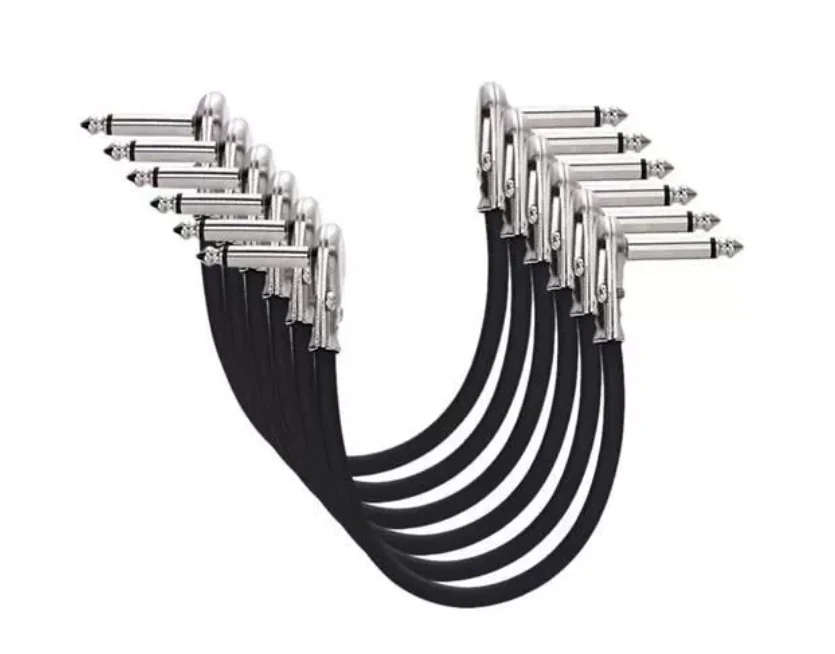 

1 piece 15cm flat head electric guitar effect cable noise reduction single block audio electric guitar effect cable