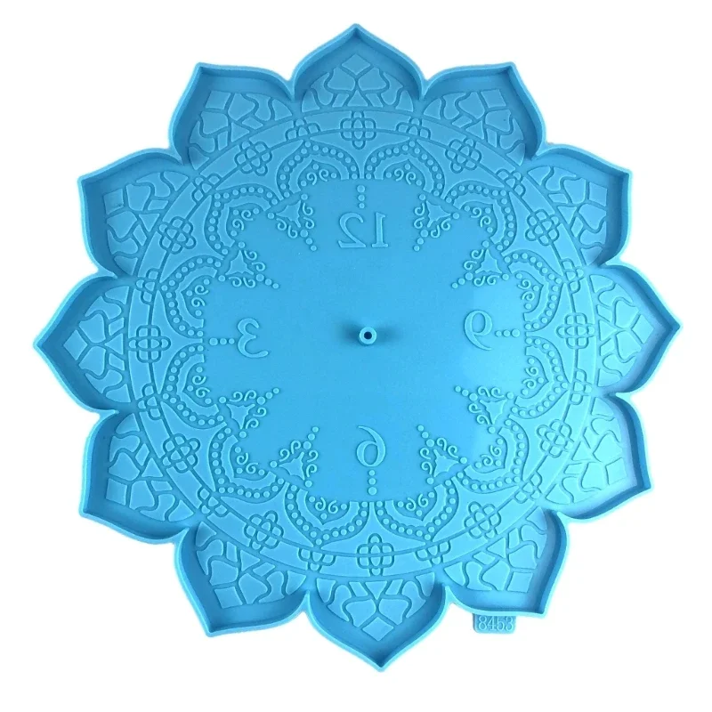 Molde silicone para relógio, faça você mesmo, mandala, formato flor, molde parede, espelho decorativo, resina epóxi,