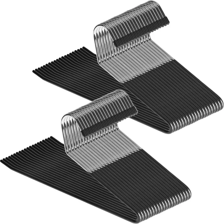 

Нескользящие вешалки для брюк, 40 шт., с открытыми концами, для джинсов и одежды, экономящие место, прочные, долговечные металлические вешалки для шкафа, черные