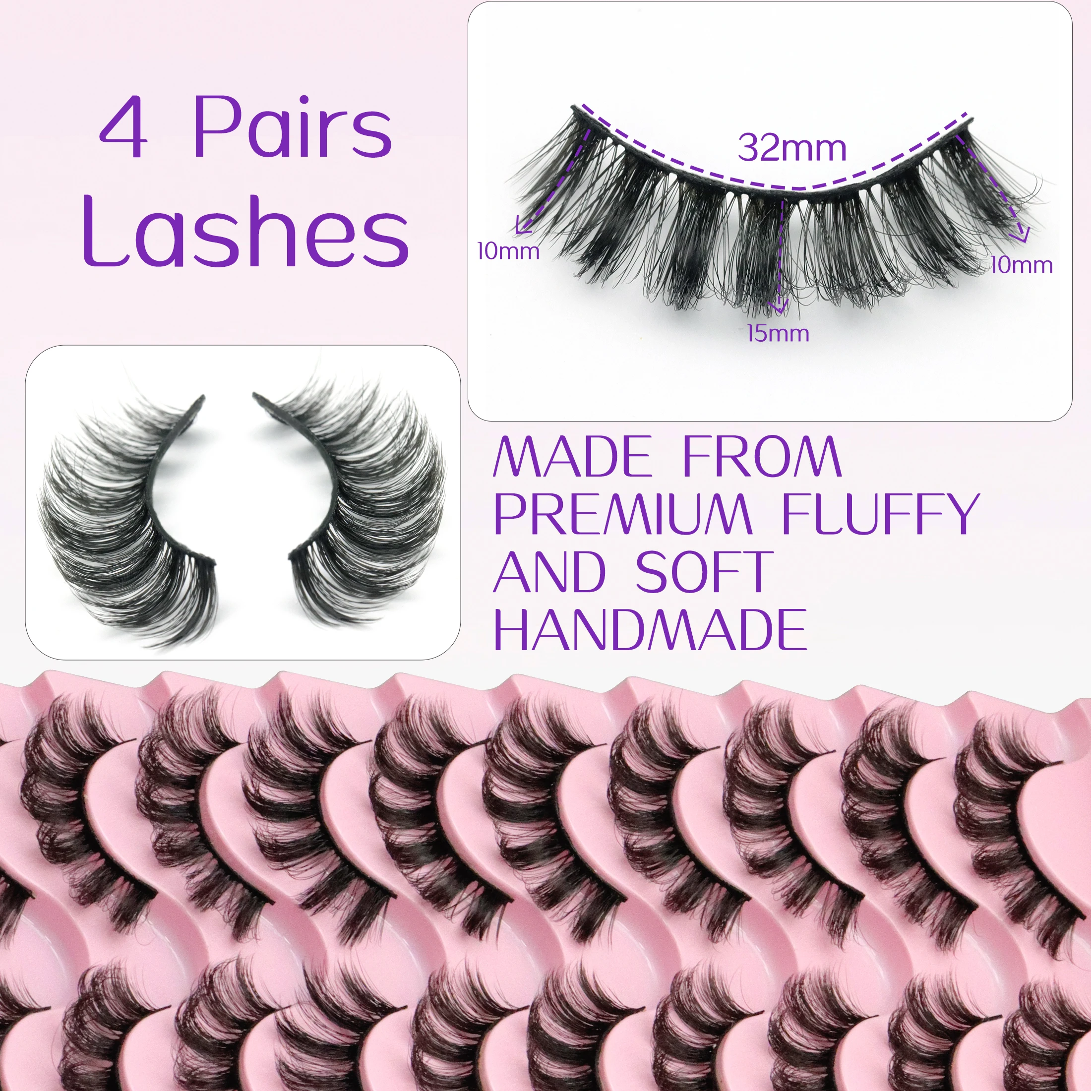 لتقوم بها بنفسك 10 أزواج 6D رموش اصطناعية رقيق لينة كاملة سميكة Wispy الرموش ملحقات ماكياج الرموش الصناعية لتعزيز مظهر العين #2