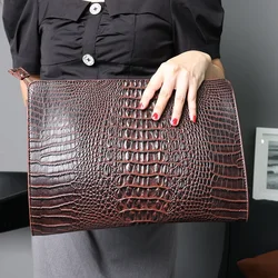 Fashion Clutch Men Women Handbags Luxury Crocodile Pattern Leather Clutches Bag Men Business iPad Bags Clutch Envelope Bag Purse