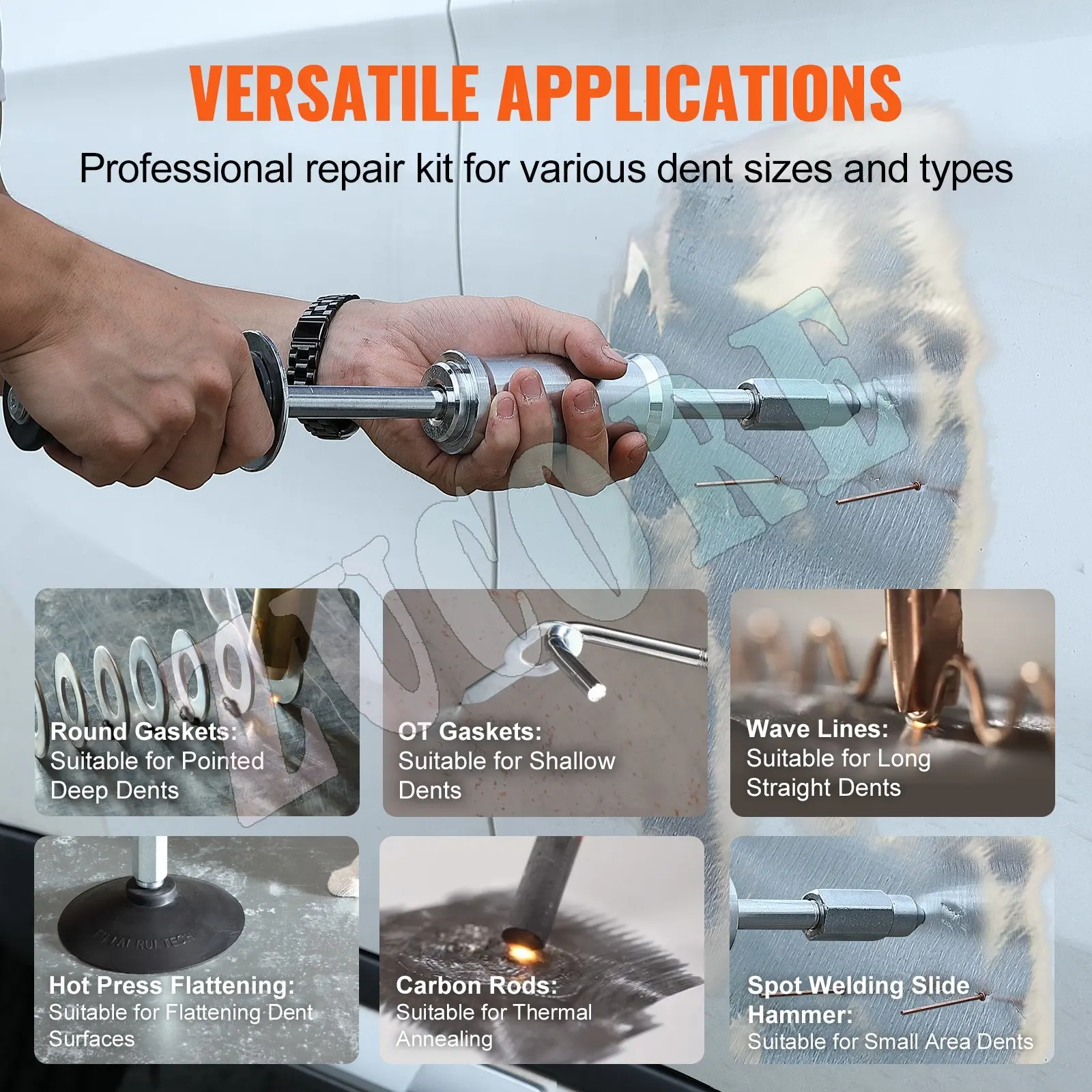 Stud Welder Dent Repair Kit, 3KW Spot Welder Dent Puller with 6 Welding Modes Auto Body Spot Welding Dent Puller Machine For Car view 5