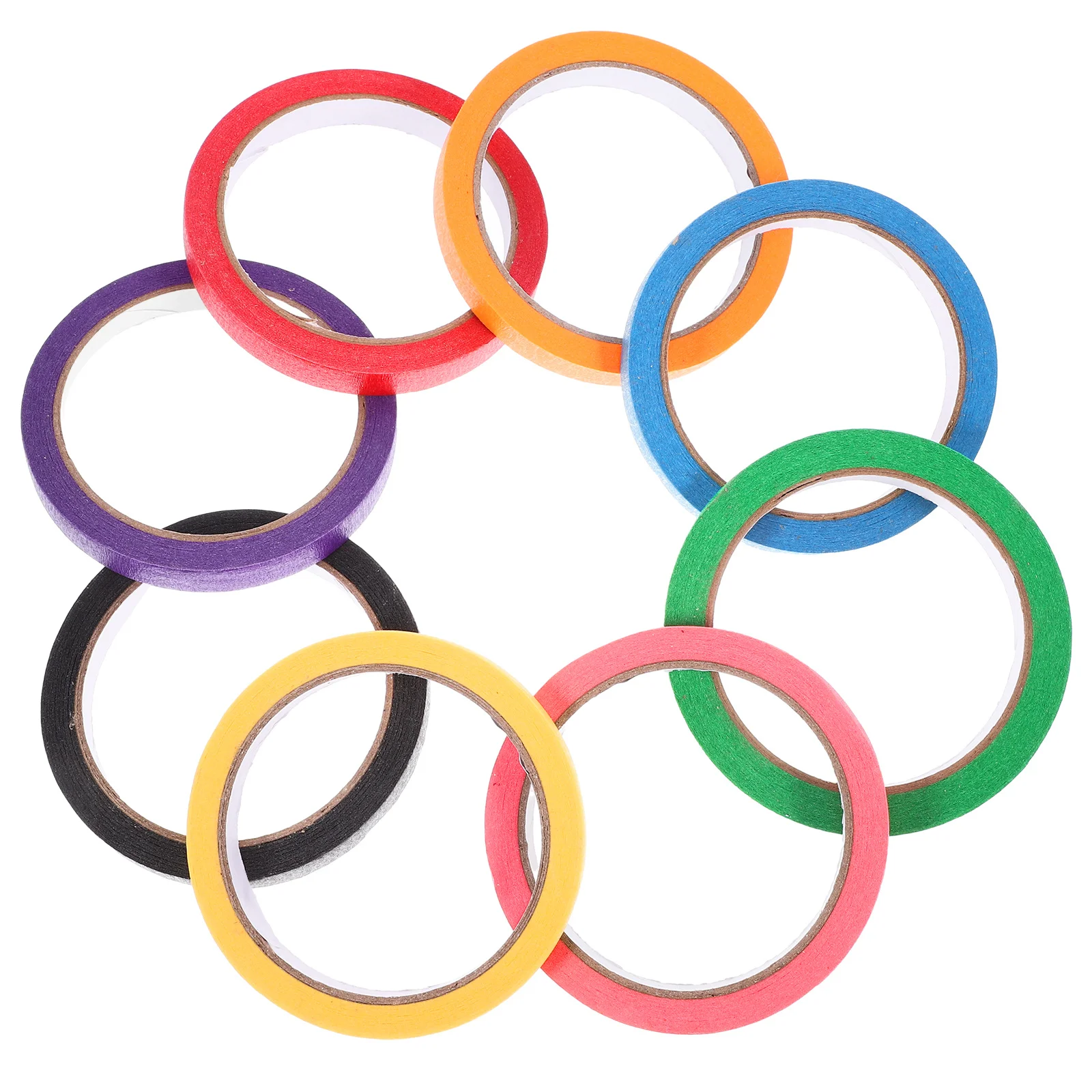 

8 Rolls Masking Paper Tape Colorful Craft Tape for Painting Projects Writable Surface DIY Organization Rainbow Tapes Art
