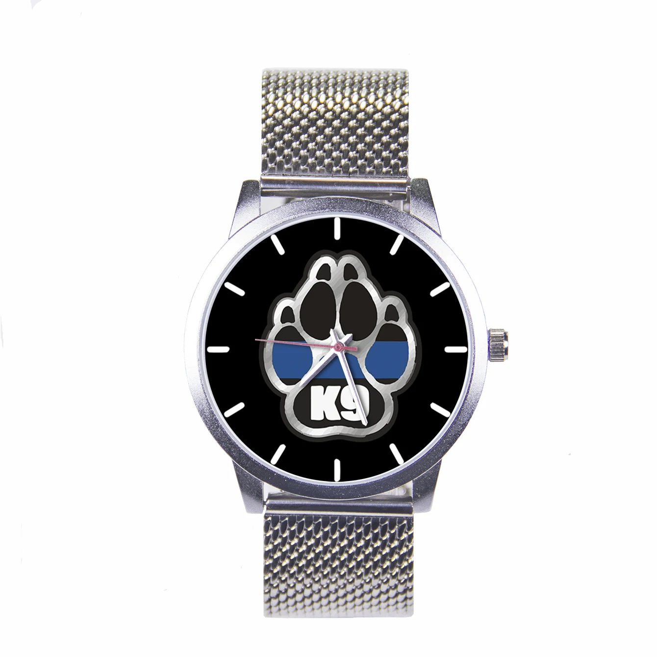 Unique Male Watch Men Wrist Original Fashion Men's Wrist Watches Individuality Ultra-thin Silver Case UV Printing Police Dog K9