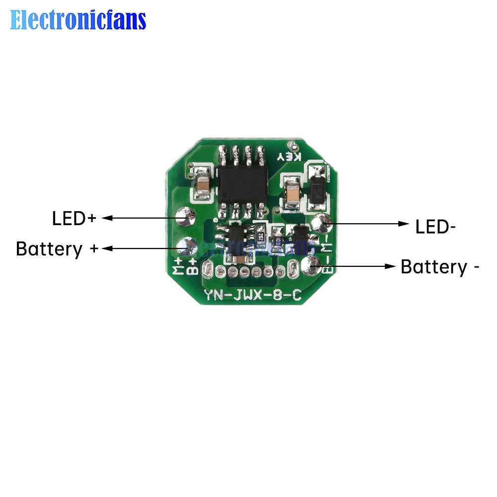 Flashlight Driver Board DIY Accessories Type-c Charging Port Charging and Discharging Integrated Module for 18650/21700 Battery