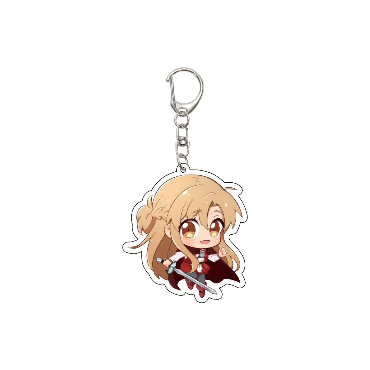 55MM Anime Sword Art Online Keychain Alice Synthesis Kirigaya Kazuto Yuuki Asuna Key Chain Acrylic Model Plate Christmas Gifts view 3