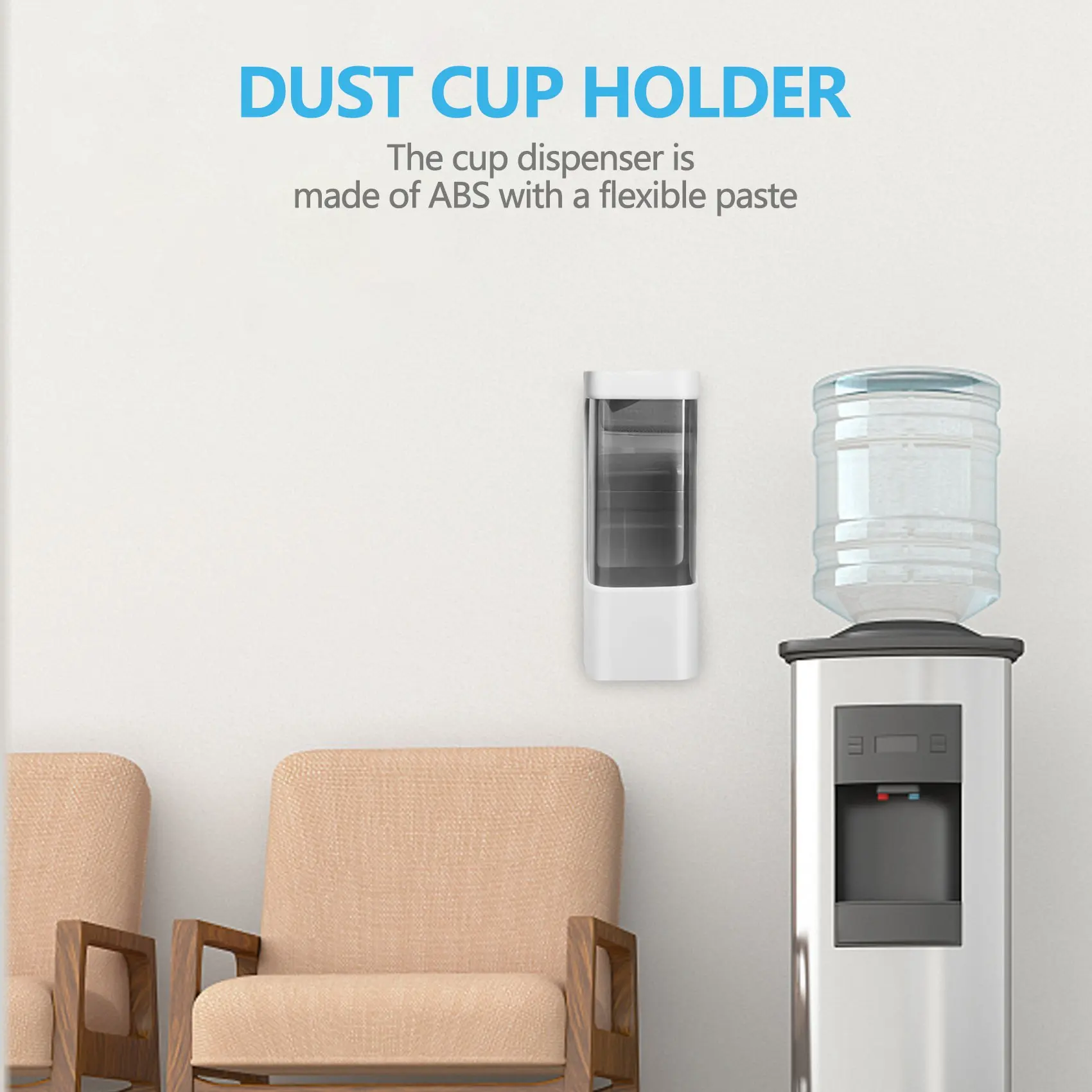 

live-Cup Dispenser, Pull Type Water Cooler Cup Holder Cups, Wall Mount Bathroom Disposable Cup for Home Office
