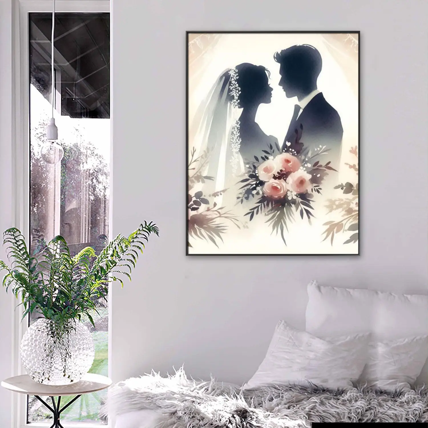 

Girl in a Wedding Dress DIY Diamond Art Painting Girl's Back Romantic 5D Gem Embroidery Mosaic Home Wall Decoration Gift