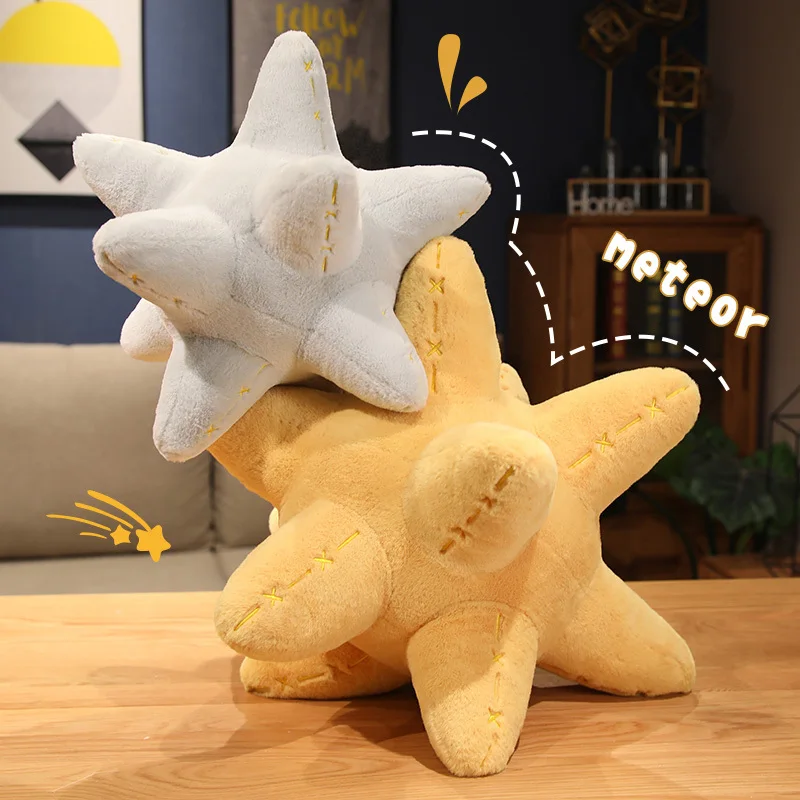 Hot New Cartoon Creative Meteor Plush Doll Toy Soft Bed Sleeping Pillow Star Fish Plushie Home Sofa Decorative Cushion