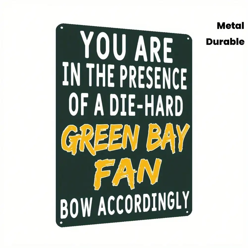 Green Bay Packers Metal Wall Art 8x12 Funny Sports Sign for Home Bar Man Cave