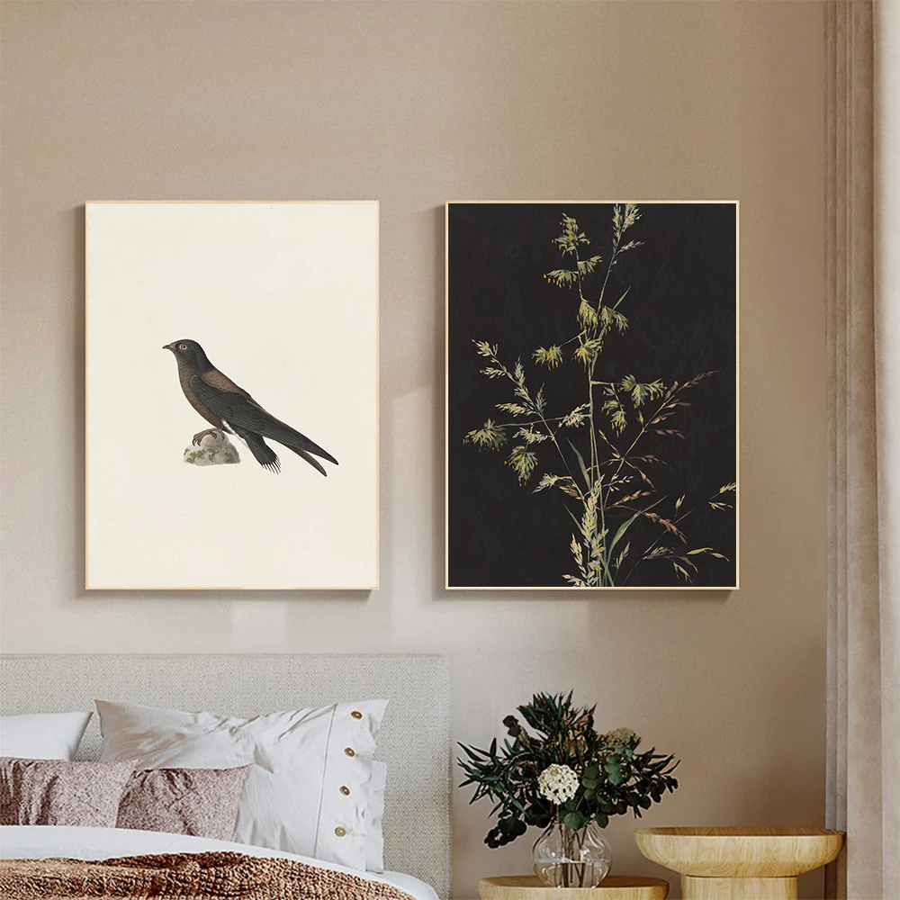 Canvas Printing Painting, Animal Plant Bird Pattern, Modern Art Style, Living Room, Dining Room, Entrance Bedroom Home Decor