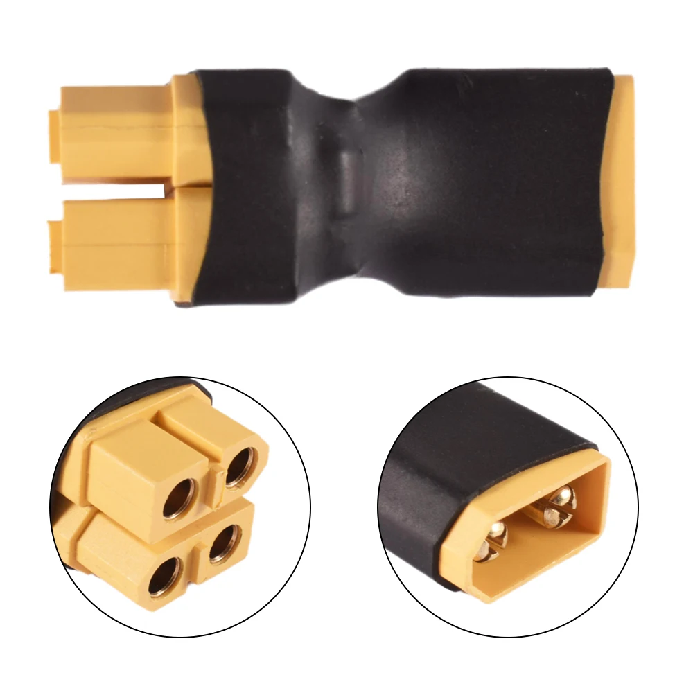 9IMOD 2/4pcs XT60 T Parallel/Series Adapter Connectors No Wire 1 Female to 2 Male/1 Male to 2 Female Plug for RC Lipo Battery