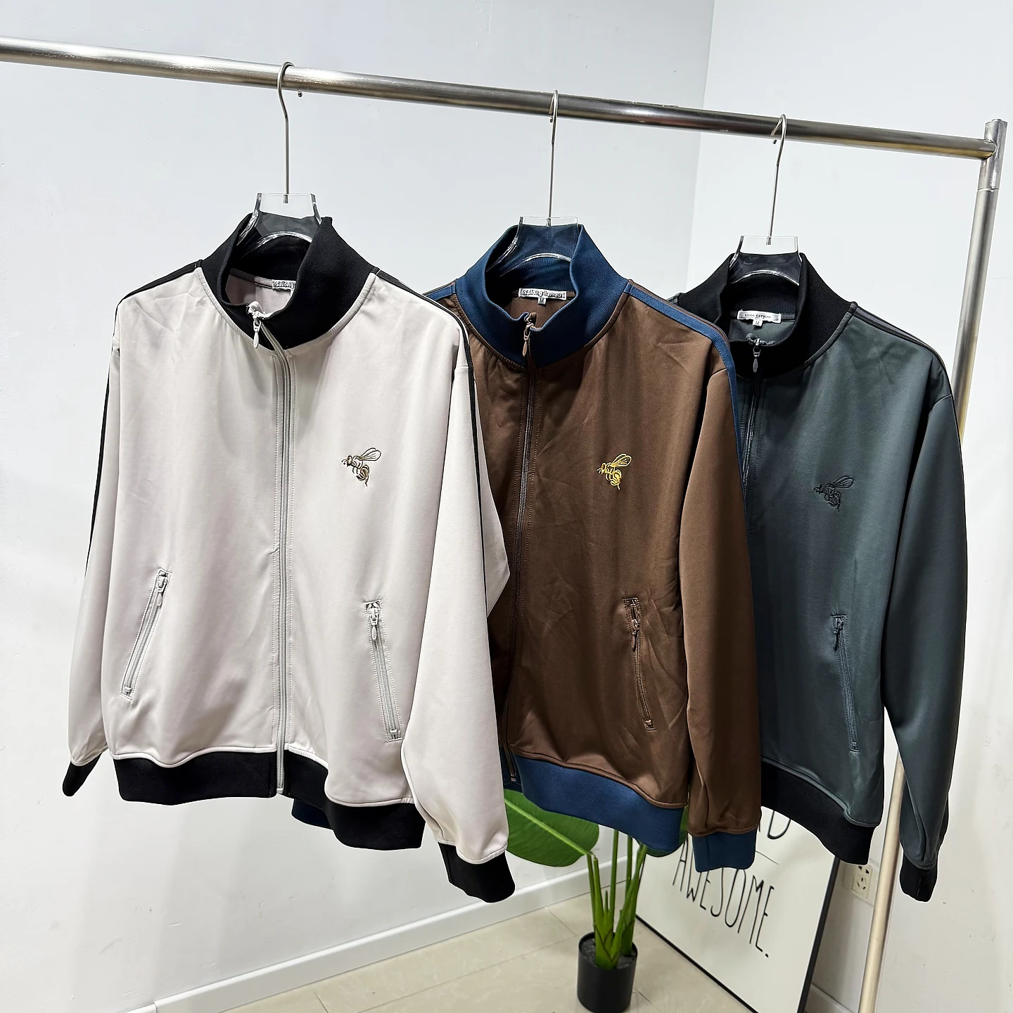 

Мужская молодежная куртка Color Blo с воротником-стойкой, тонкая, повседневная, свободного кроя, с длинными рукавами, на молнии, верхняя одежда