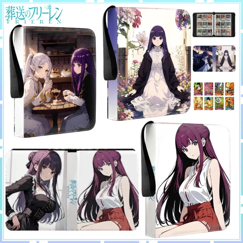 

Frieren: Beyond Journey's End Card Album Binder Игровая коллекция Держатель для карт Верхняя папка для хранения открыток Сумка для выставки товаров на молнии