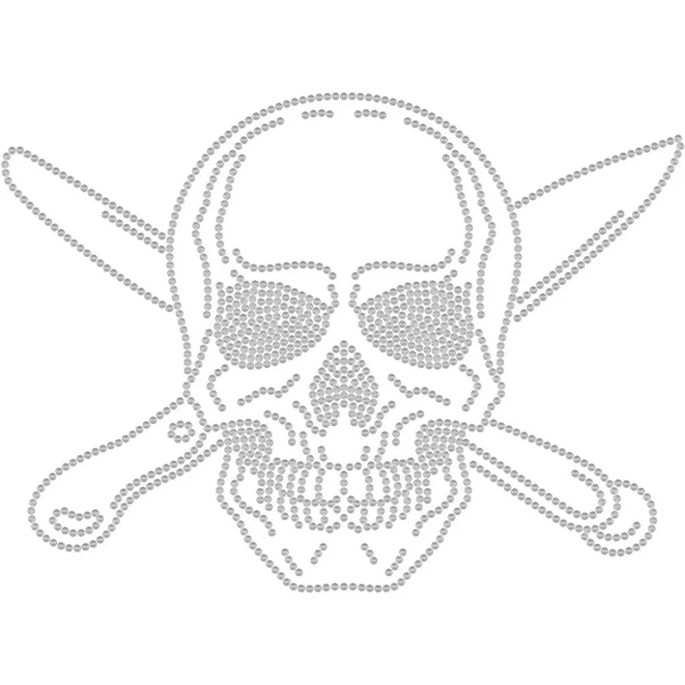 Rhinestone Iron on Hotfix Transfer Decal Pirate Heat Transfer Applique Costume Decor for Vest Shoes Hat Jacket Decoration
