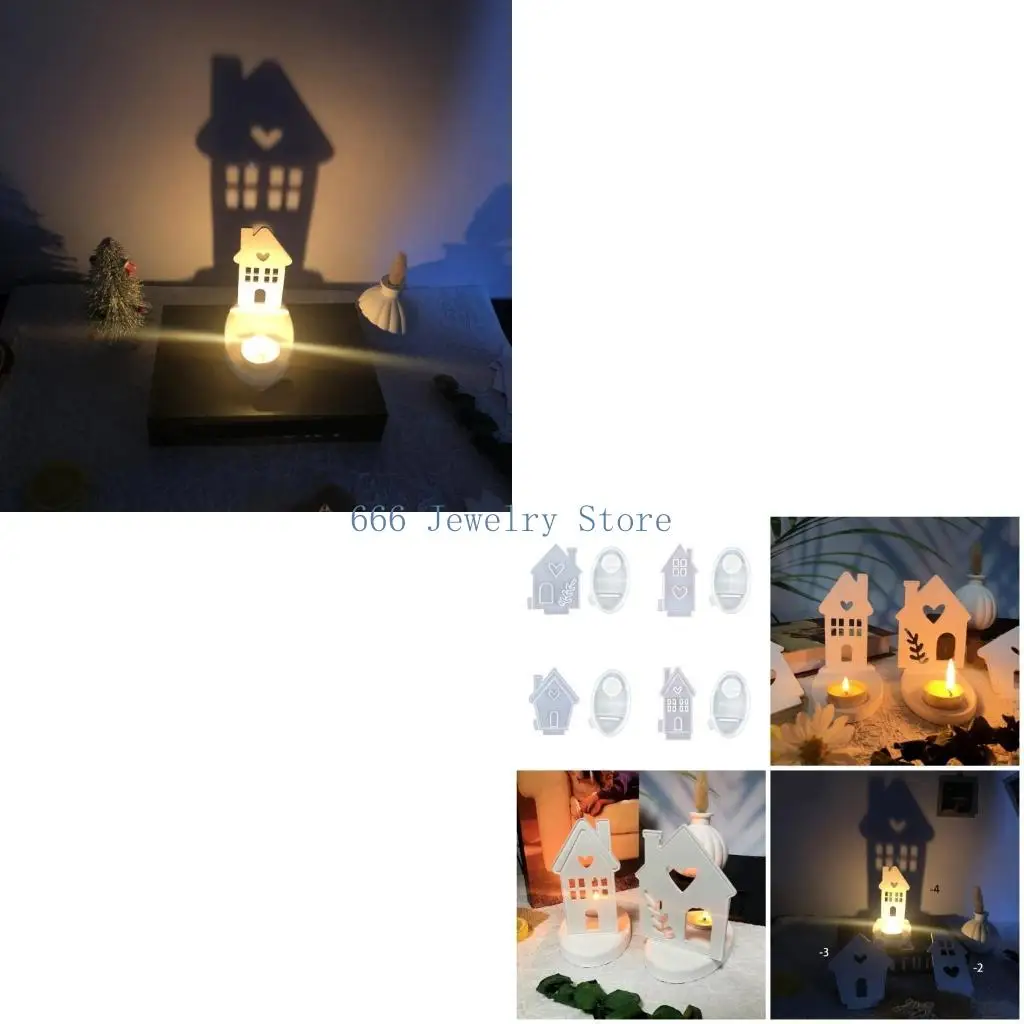 

F2TD сердце дом формы для подсвечников для литья из эпоксидной смолы DIY подсвечник