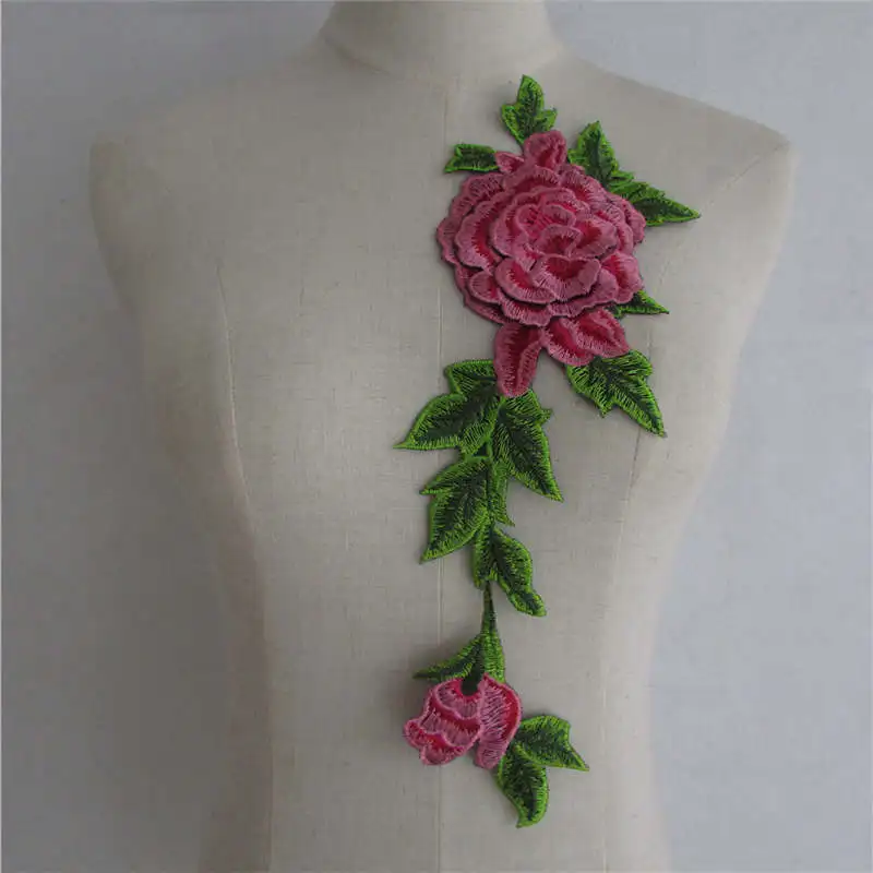 Polyester colored embroidered flower sewing decorative qipao DIY decorative clothing accessories clothing accessories