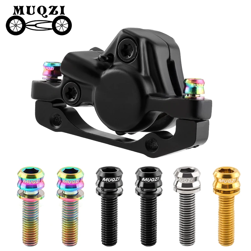 MUQZI 2/4/6pcs Titanium Disc Brake Bolts MTB Bike Brake Caliper Screw With Washer M6x17 M6x19 Crank Arm Bolts