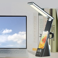 2025 New Modern 6-in-1 Fast Wireless Charger Alarm Clock Led Table Lamp Eye Protection Reading Desk Lamp Used on Desktop