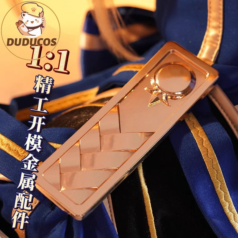 أزياء صابر التأثيرية لعبة هونكاي: ستار ريل × مصير البقاء ليلة [S-2XL] فستان نسائي أزرق من DUDU-SR زي سيبر مقاس كبير من DokiD