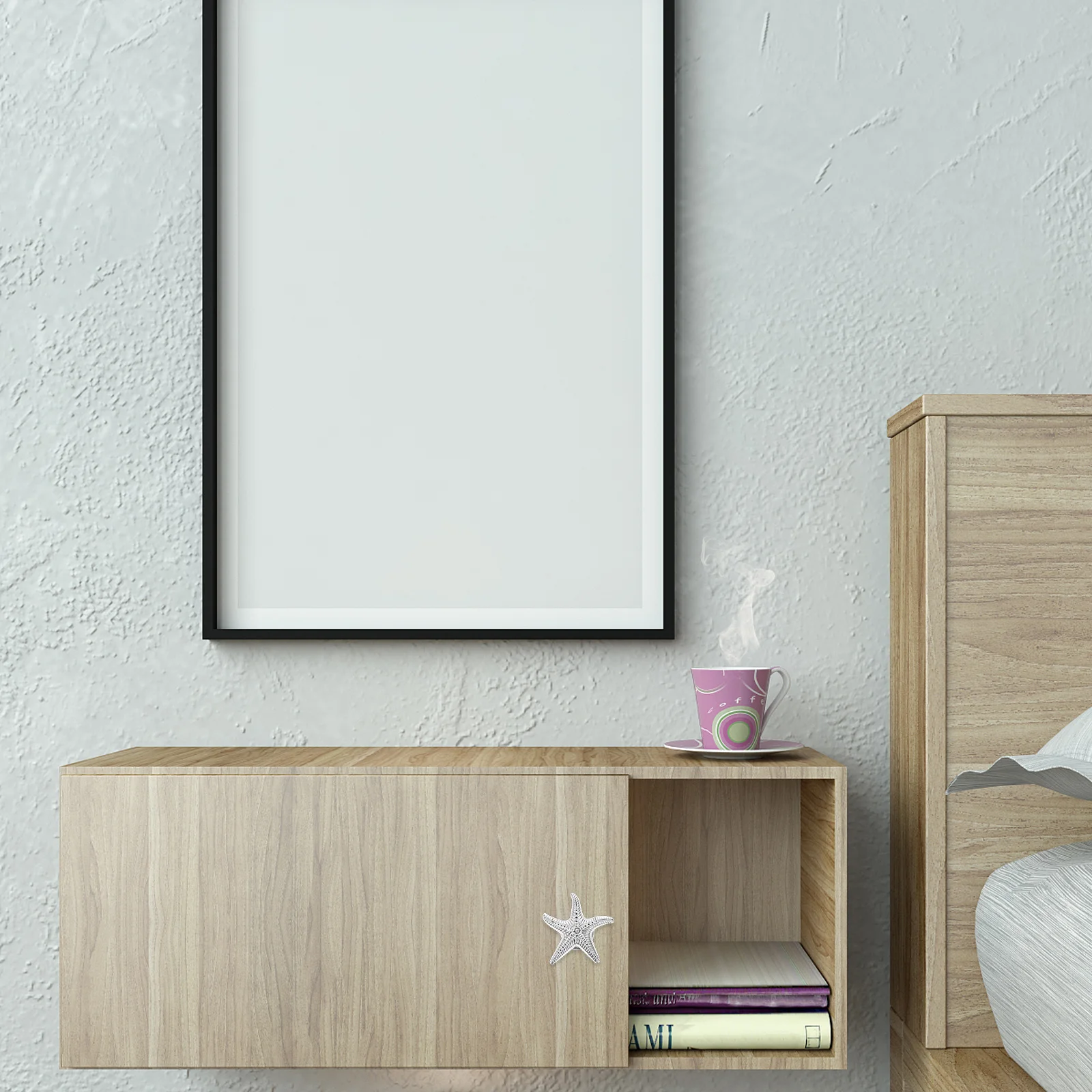 6 قطعة مقابض خزانة سبائك الزنك نمط نجمة البحر درج حديث يسحب لغرفة النوم مقابض لقطع الأثاث المطبخ ديكور