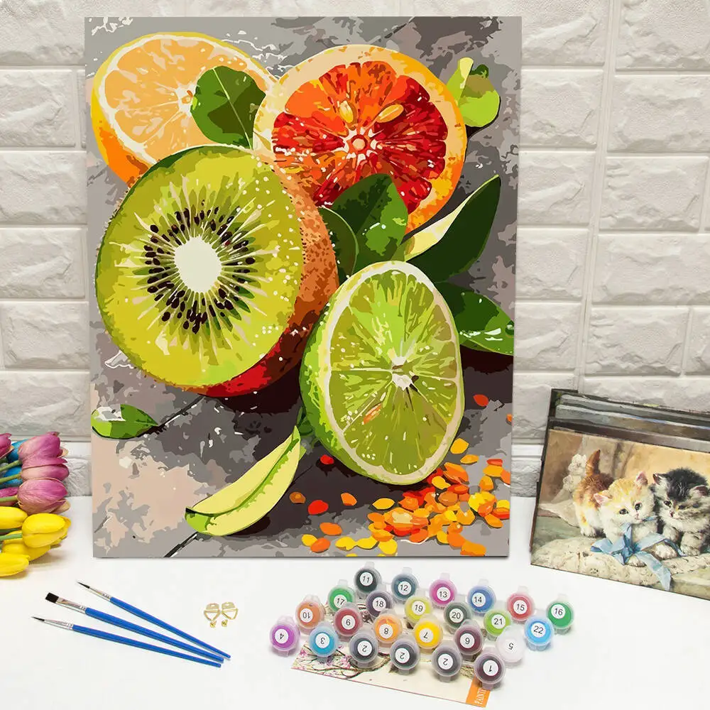 Ölgemälde nach Zahlen, Berglandschaft, DIY, digitale Malerei, Haus, Baum, Landschaft, Bild, Kunsthandwerk auf Leinwand, handgemaltes Geschenk