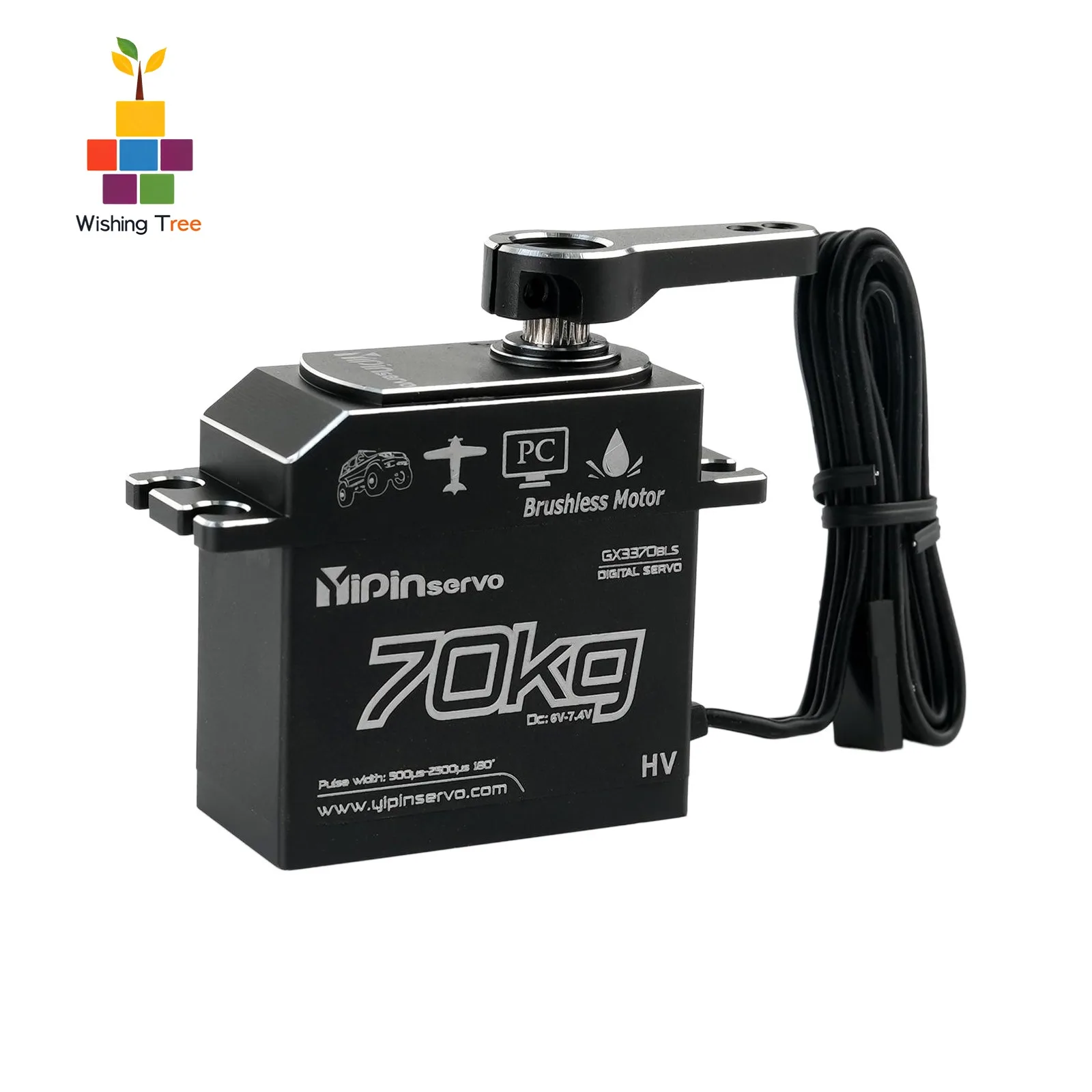 GX3370BLS 70KG Cyfrowy Bezszczotkowy Serwomotor Wodoodporny IP67 Pełny Metalowy Przekładnia ze Stali Nierdzewnej do Samochodów RC Łodzi Samolotów Helikopterów