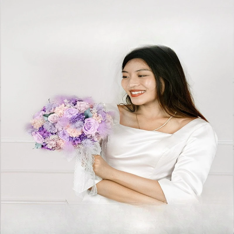 Bouquet of flowers, immortal real flowers, wedding anniversary gifts, photos for girls