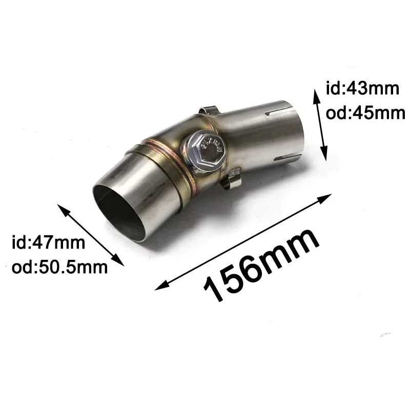 For Kawasaki ER6N Versys 650 Z650 Ninja Motorcycle Exhuast Middle Link Pipe Connect 51mm Motorcycle Escape Exhaust Muffler Pipe