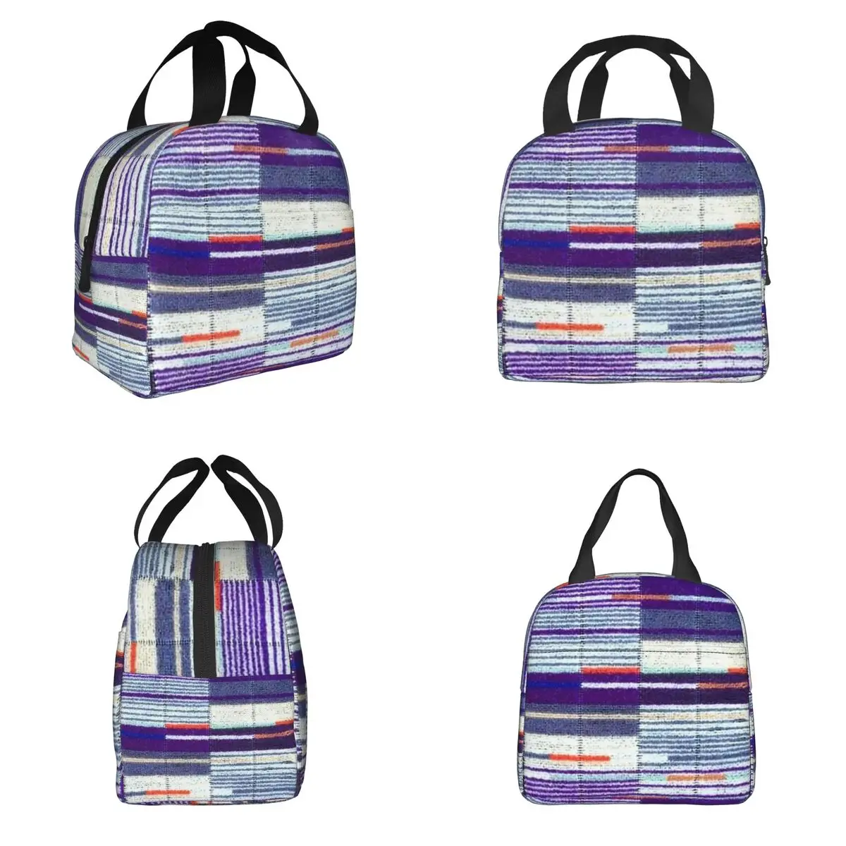 Elizabeth Line Underground Moquette Seat Cover Lunch Bags Insulated Bento Box Lunch Tote Picnic Bags Thermal Bag for Woman Kids