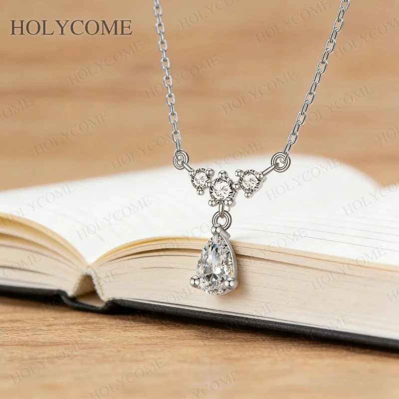 

Moissanite Pear Pendant 5x8mm 1CT 925 Sterling Silver D Color Sparkling Jewelry For Wedding Birthday Party Gifts Wholesale Price