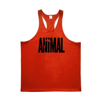 ANIMAL Letter Printed Gym Clothing Mens Bodybuilding Fitness Tank Top Cotton Raceback Stringer Singlets Workout Sleeveless Shirt 6
